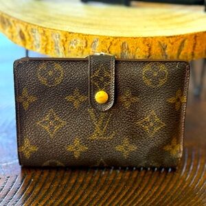 Louis Vuitton Monogram Porte kiss lock Billets Viennois Bifold Wallet vintage